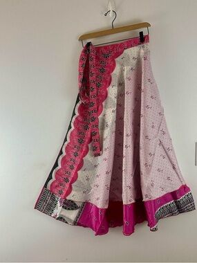 Reversible Upcycled Wrap Maxi Skirts BINW306